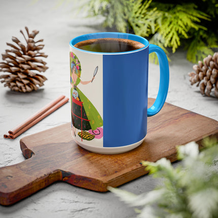 Lady with the Golden Fish Colorful Mugs – Whimsical Fashion & Playful Fantasy