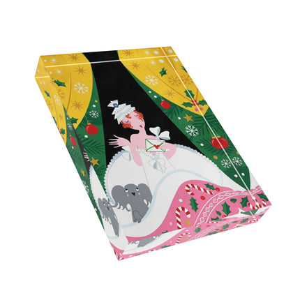 💌🎄 The Christmas Letter Of Holly House Acrylic Art Block – Whimsical Art Deco Holiday Charm