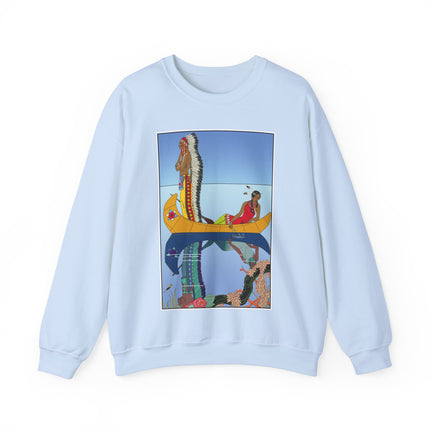 Le long du Missouri (Indian couple on the Missouri River) by George Barbier Heavy Blend™ Crewneck Sweatshirt