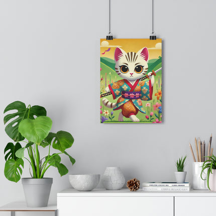 Samurai Kitten Giclée Art Print