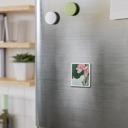 Blooming Lotus Flowers by Ohara Koson Die-Cut Magnets (5 Sizes)