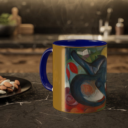 Two Cats, Blue and Yellow by Franz Marc Colorful Mugs, 11oz