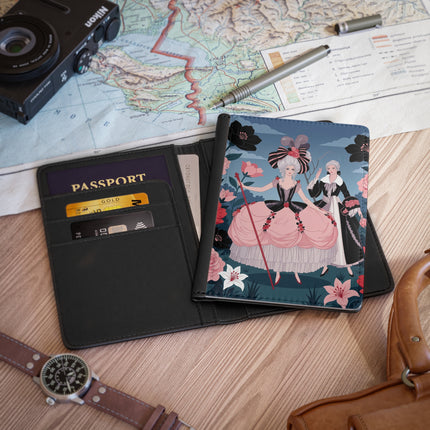 🌹🎭 The Rose Masquerade Promenade Passport Cover – Art Deco Floral Elegance