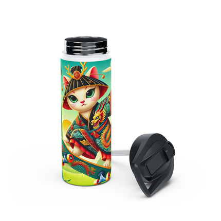 Dragon Dance on Wheels Stainless Steel Water Bottle, Standard Lid