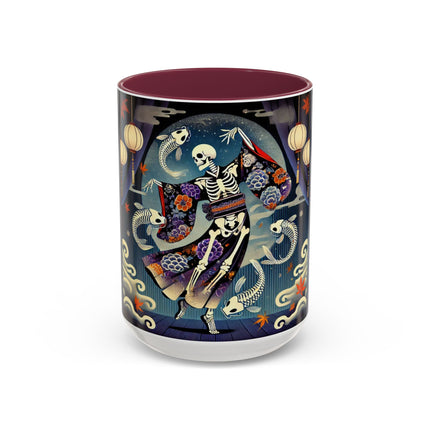 Skeleton Kabuki Performer Colorful Mugs (11oz, 15oz)