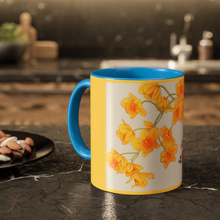 Golden Bow Orchid by Tanigami Kônan Colorful Mugs (11oz, 15oz)