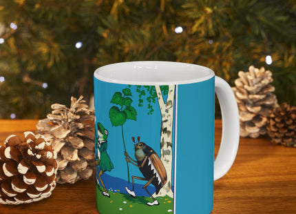 Frog and Beetle Band by Fritz Baumgarten Ceramic Mug 11oz