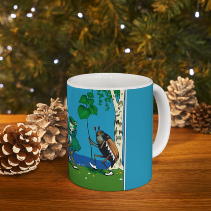 Frog and Beetle Band by Fritz Baumgarten Ceramic Mug 11oz