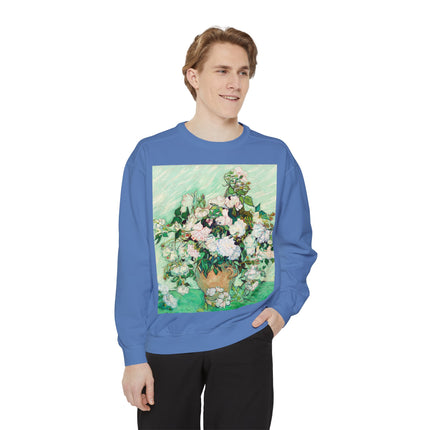Roses by Vincent Van Gogh Unisex Garment-Dyed Sweatshirt