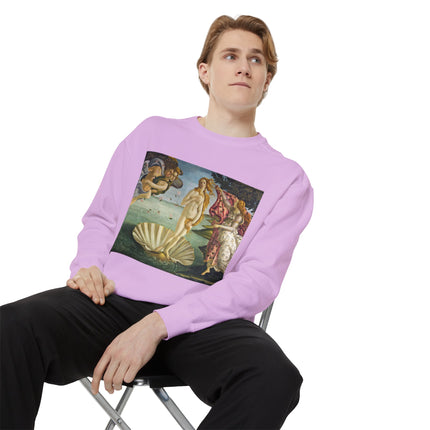 Birth of Venus by Sandro Botticelli Unisex Garment-Dyed Sweatshirt