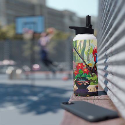 Cyberpunk Rooster Stainless Steel Water Bottle