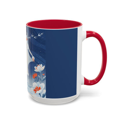 ❄️⛸️ The Winter Skater’s Flight Colorful Mug – Art Deco Floral Fantasy