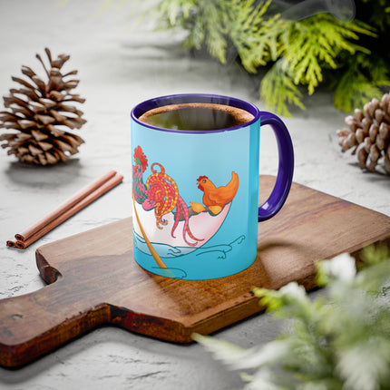 A Rooster's Seafaring Adventure Colorful Mugs, 11oz