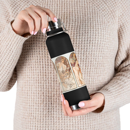 The Seasons by Alphonse Maria Mucha Copper Vacuum Insulated Bottle, 22oz