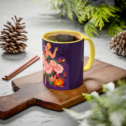 🌹🎃 The Lady Of The Haunted Rose Garden Colorful Mug – Romantic Halloween Charm