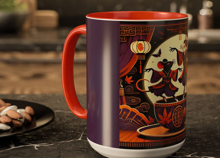 Theatrical Halloween Mice on Teacup Colorful Mugs (11oz, 15oz)