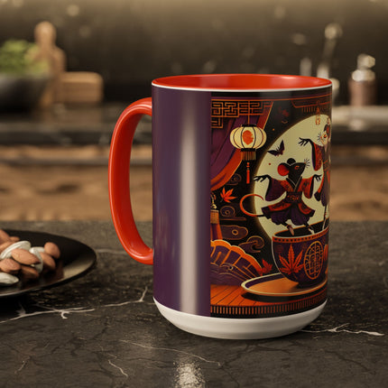Theatrical Halloween Mice on Teacup Colorful Mugs (11oz, 15oz)
