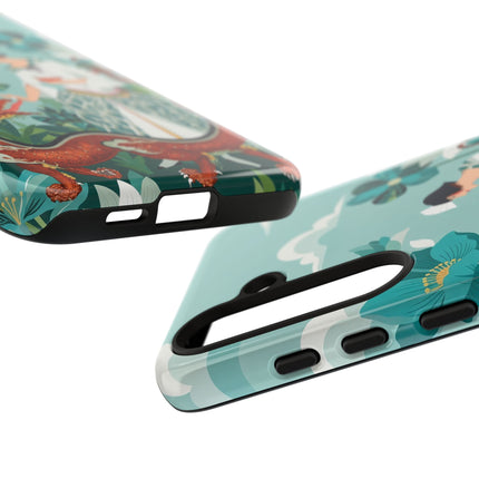 🐉🌿 The Dragon Keeper Phone Case – Art Deco Floral Fantasy