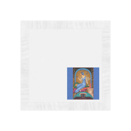 September & Sapphire Zodiac White Coined Napkins