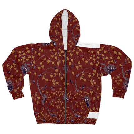 Art Nouveau Flower Pattern by Émile-Alain Séguy Zip Hoodie (AOP)