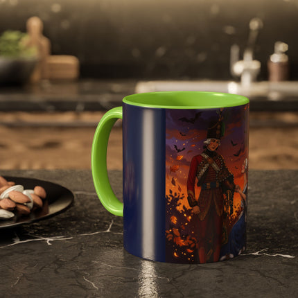 🎃💙 The Pumpkin Lantern Courtship Colorful Mug – Romantic Halloween Elegance