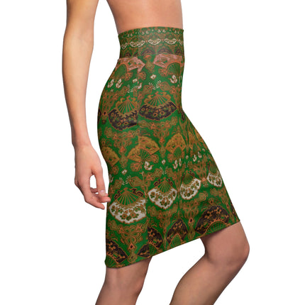 Japanese Fan Pattern by G.A. Audsley Women's Pencil Skirt (AOP)