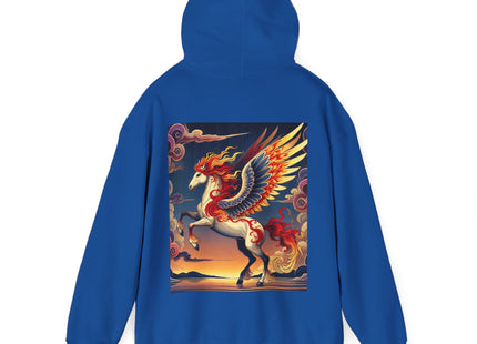Flame-Winged Horse at Sunset – Heavy Blend™ Hooded Sweatshirt
