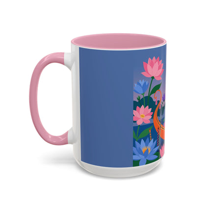 The Lady Of The Lotus Voyage Colorful Mugs – Art Deco Botanical Elegance