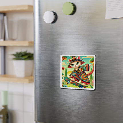 Dragon Dance on Wheels Die-Cut Magnets (5 Sizes)