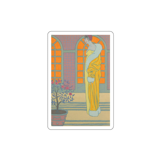 Sur Les Marches Du Jardin by Georges LePape Die-Cut Stickers (5 Sizes)
