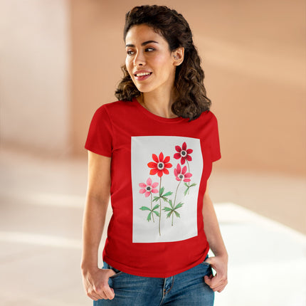 Women's Anemone Print Midweight Cotton Tee