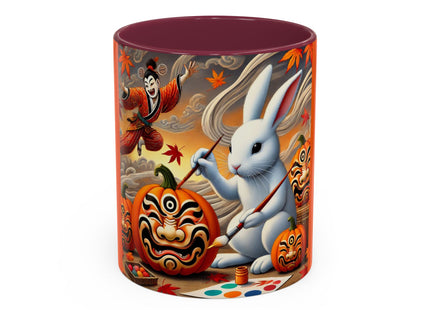 Halloween Rabbit’s Kabuki Jack-o’-Lanterns Colorful Mugs (11oz, 15oz)