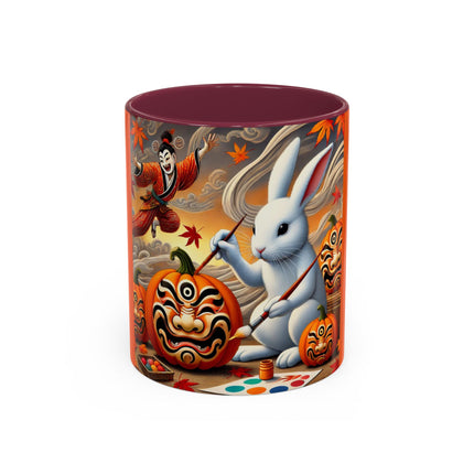 Halloween Rabbit’s Kabuki Jack-o’-Lanterns Colorful Mugs (11oz, 15oz)