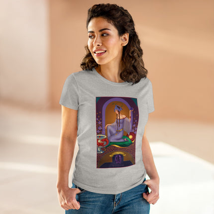 February & Amethyst (from the Gem Series) by Sofia Chiostri Women's Midweight Cotton Tee