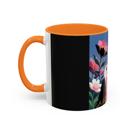 🌹🎄 The Lady Of The Candlelit Rose Tree Colorful Mug – Art Deco Christmas Garden