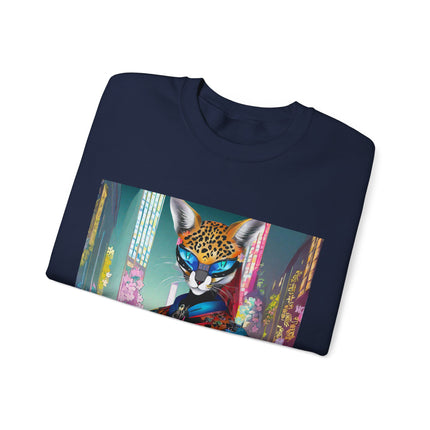 Cyber Cat Glamour Unisex Heavy Blend™ Crewneck Sweatshirt