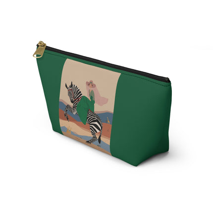 Zebra Rider Cosmetic Bag – Safari Chic & Art Deco Elegance