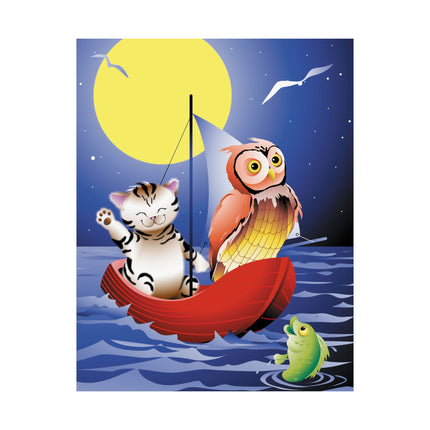Embarking on a Moonlit Journey Premium Matte Vertical Posters
