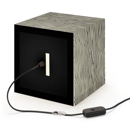 Wave Pattern on White Light Cube Lamp