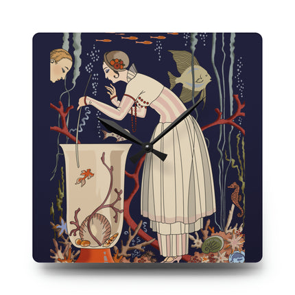 The Dazzling Little Fish by George Barbier Acrylic Wall Clock