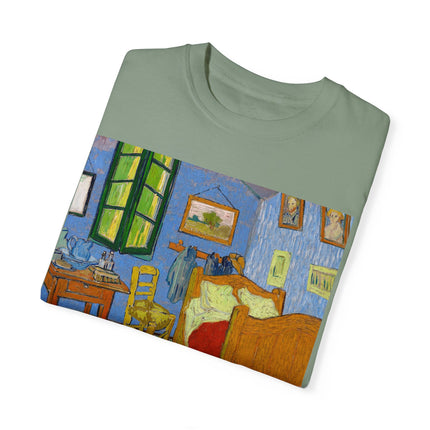 The Bedroom by Vincent van Gogh Unisex Garment-Dyed T-shirt