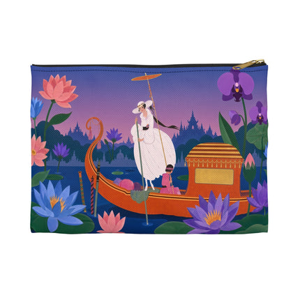 🪷🛶 The Lady Of The Lotus Lake Accessory Pouch – Art Deco Garden Voyage