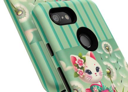 Geisha Kitten and the Dandelion Phone Cases