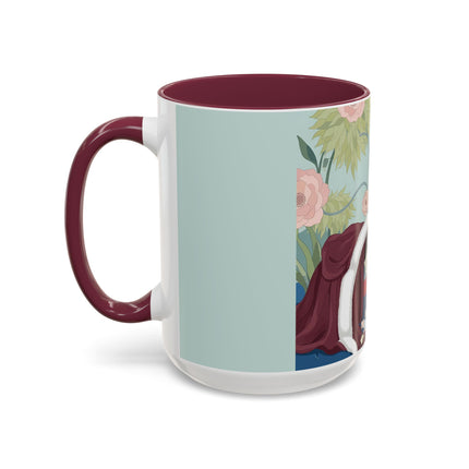 The Lady Of The Scarlet Chaise Colorful Mugs – Art Deco Romantic Elegance