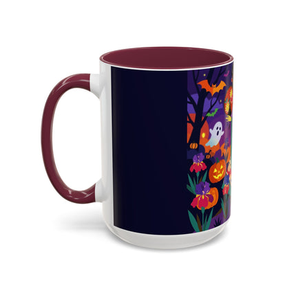 🌙🎃 The Moonlit Garden Masquerade Colorful Mug – Floral Halloween Charm
