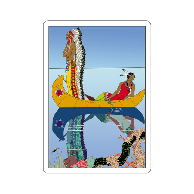 Le long du Missouri (Indian couple on the Missouri River) by George Barbier Kiss-Cut Stickers (4 Sizes)