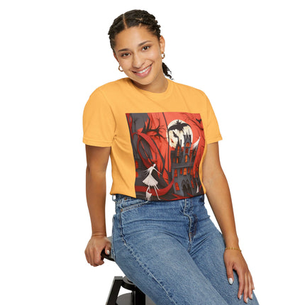 Halloween Night Scene Unisex Garment-Dyed T-shirt