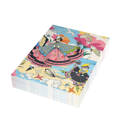 🐚🐟 The Seaside Fantasy Postcards With Envelopes – Art Deco Ocean Whimsy