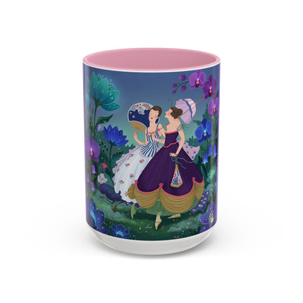 The Ladies Of The Moonlit Garden Colorful Mugs – Art Deco Floral Elegance