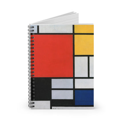 Composition with Red, Yellow, Blue, and Black by Piet Mondrian Spiral Notebook - Ruled Line